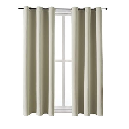 ChrisDowa Grommet Blackout Curtains for Bedroom and Living Room.