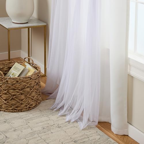 Exclusive Home Catarina Layered Solid Room Darkening Blackout and Sheer Grommet Top Curtain Panel