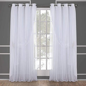 Exclusive Home Catarina Layered Solid Room Darkening Blackout and Sheer Grommet Top Curtain Panel