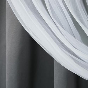 Exclusive Home Catarina Layered Solid Room Darkening Blackout and Sheer Grommet Top Curtain Panel