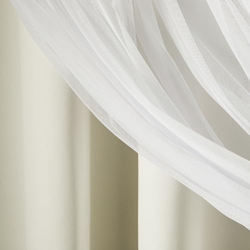 Exclusive Home Catarina Layered Solid Room Darkening Blackout and Sheer Grommet Top Curtain Panel