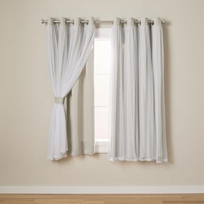 Exclusive Home Catarina Layered Solid Room Darkening Blackout and Sheer Grommet Top Curtain Panel