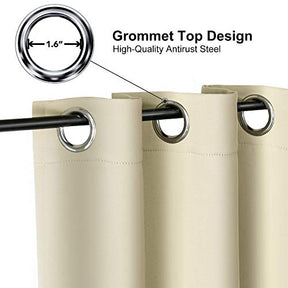 ChrisDowa Grommet Blackout Curtains for Bedroom and Living Room.