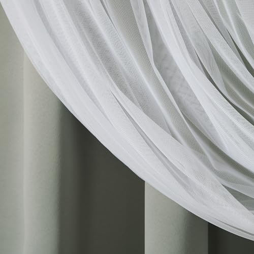 Exclusive Home Catarina Layered Solid Room Darkening Blackout and Sheer Grommet Top Curtain Panel