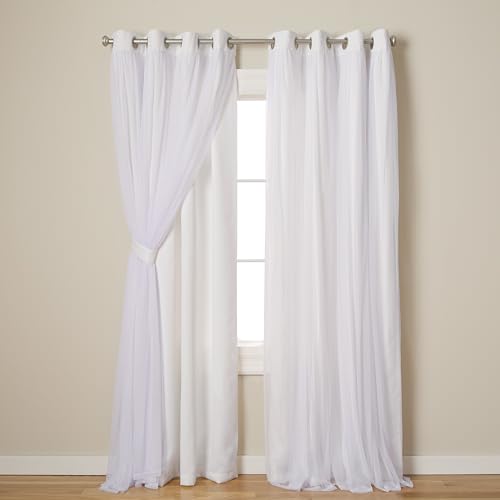 Exclusive Home Catarina Layered Solid Room Darkening Blackout and Sheer Grommet Top Curtain Panel