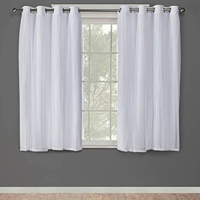 Exclusive Home Catarina Layered Solid Room Darkening Blackout and Sheer Grommet Top Curtain Panel