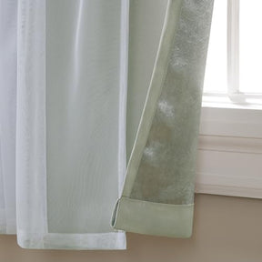 Exclusive Home Catarina Layered Solid Room Darkening Blackout and Sheer Grommet Top Curtain Panel