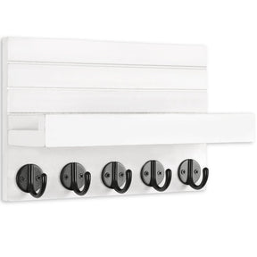 Lwenki Key Holder for Wall, Decorative Key and Mail Holder with Shelf Has Large Hooks.