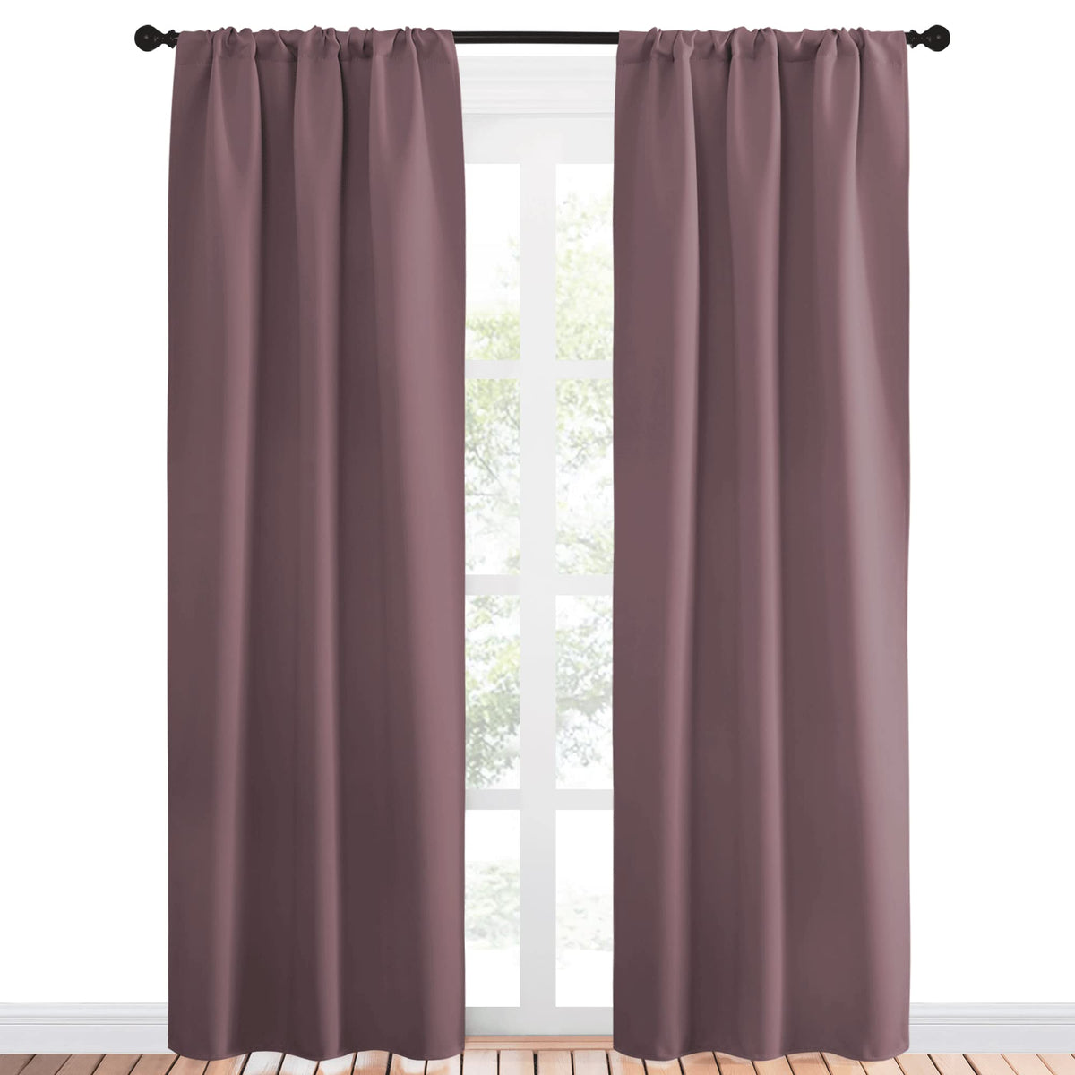 Darkening Curtains for Bedroom - Home Decoration Privacy Protection Thermal Insulated Solid Drapes/Draperies for Sliding Glass Door.