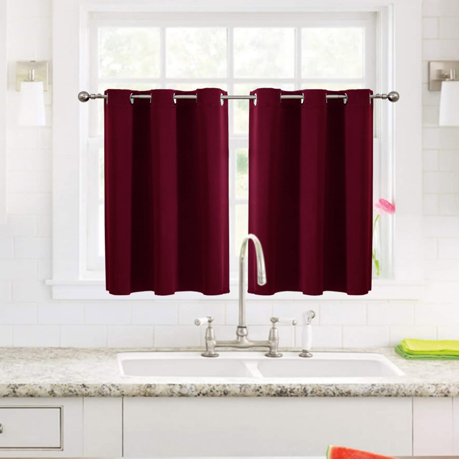 ChrisDowa Grommet Blackout Curtains for Bedroom and Living Room.