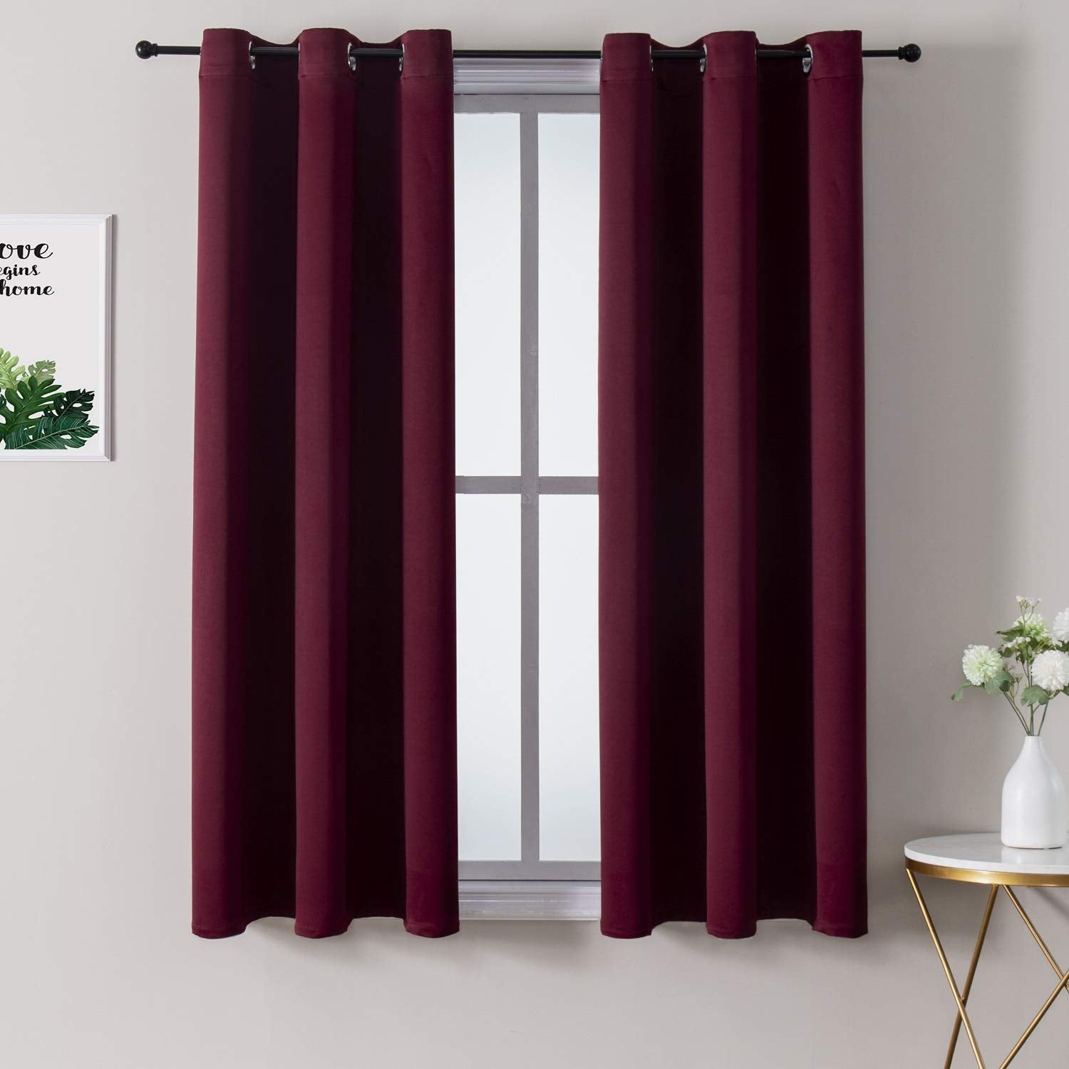 ChrisDowa Grommet Blackout Curtains for Bedroom and Living Room.