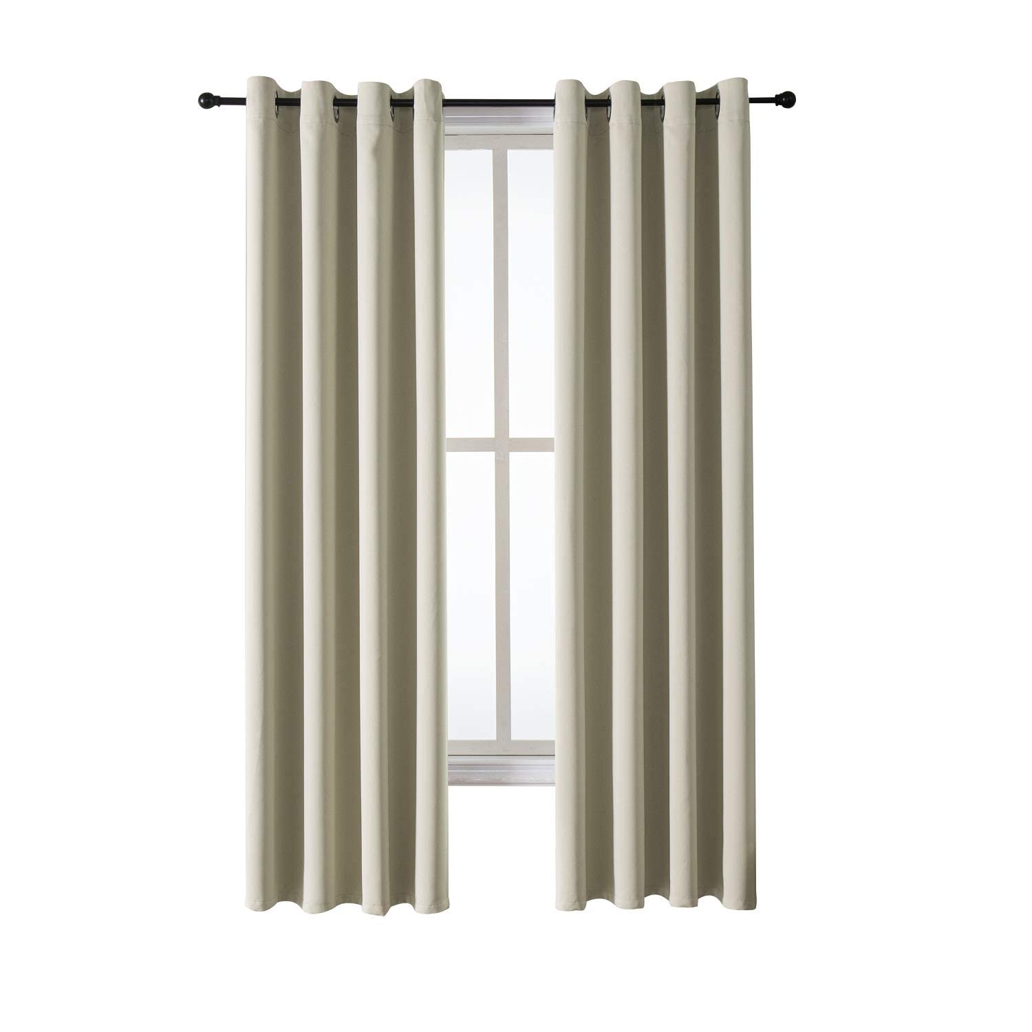 ChrisDowa Grommet Blackout Curtains for Bedroom and Living Room.