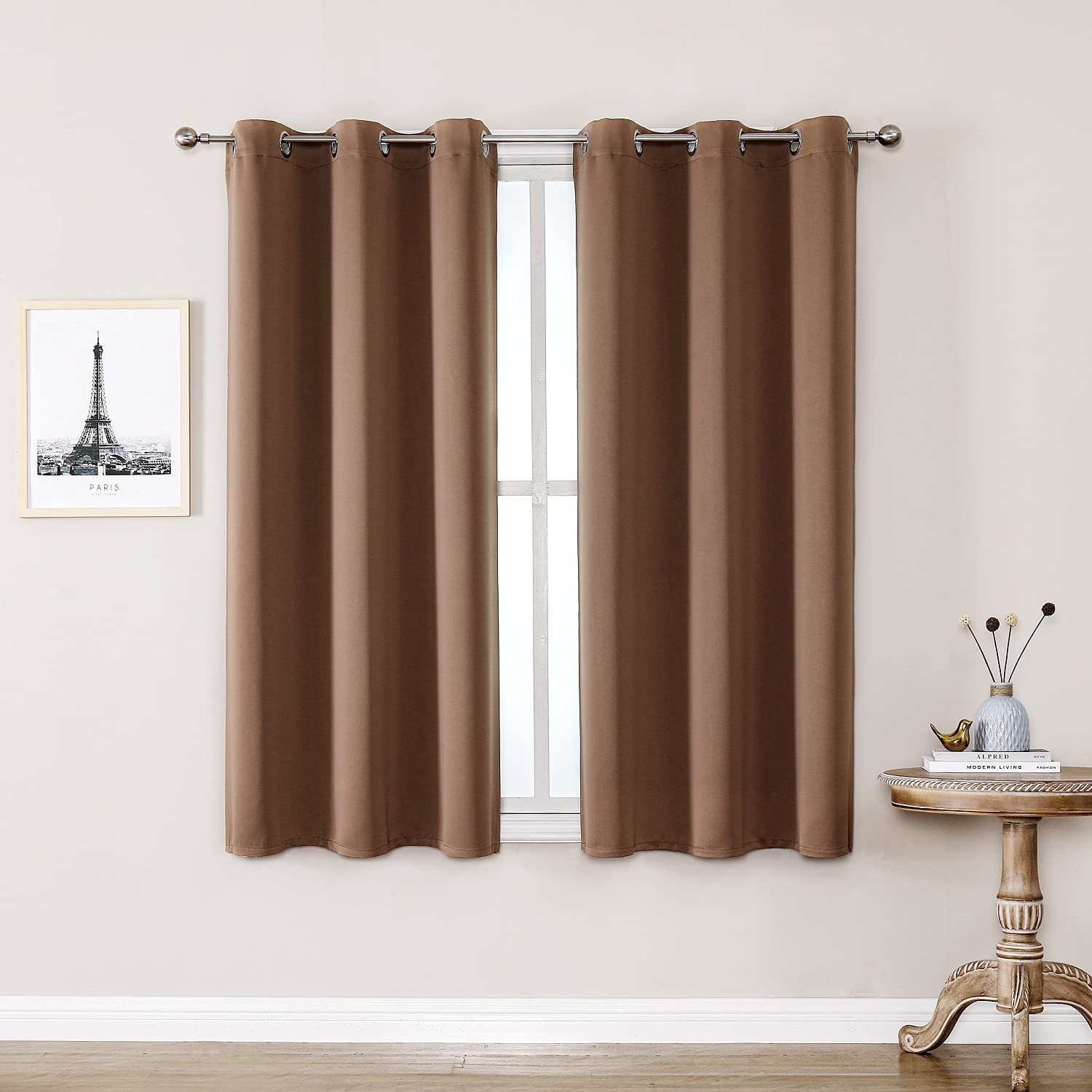 ChrisDowa Grommet Blackout Curtains for Bedroom and Living Room.