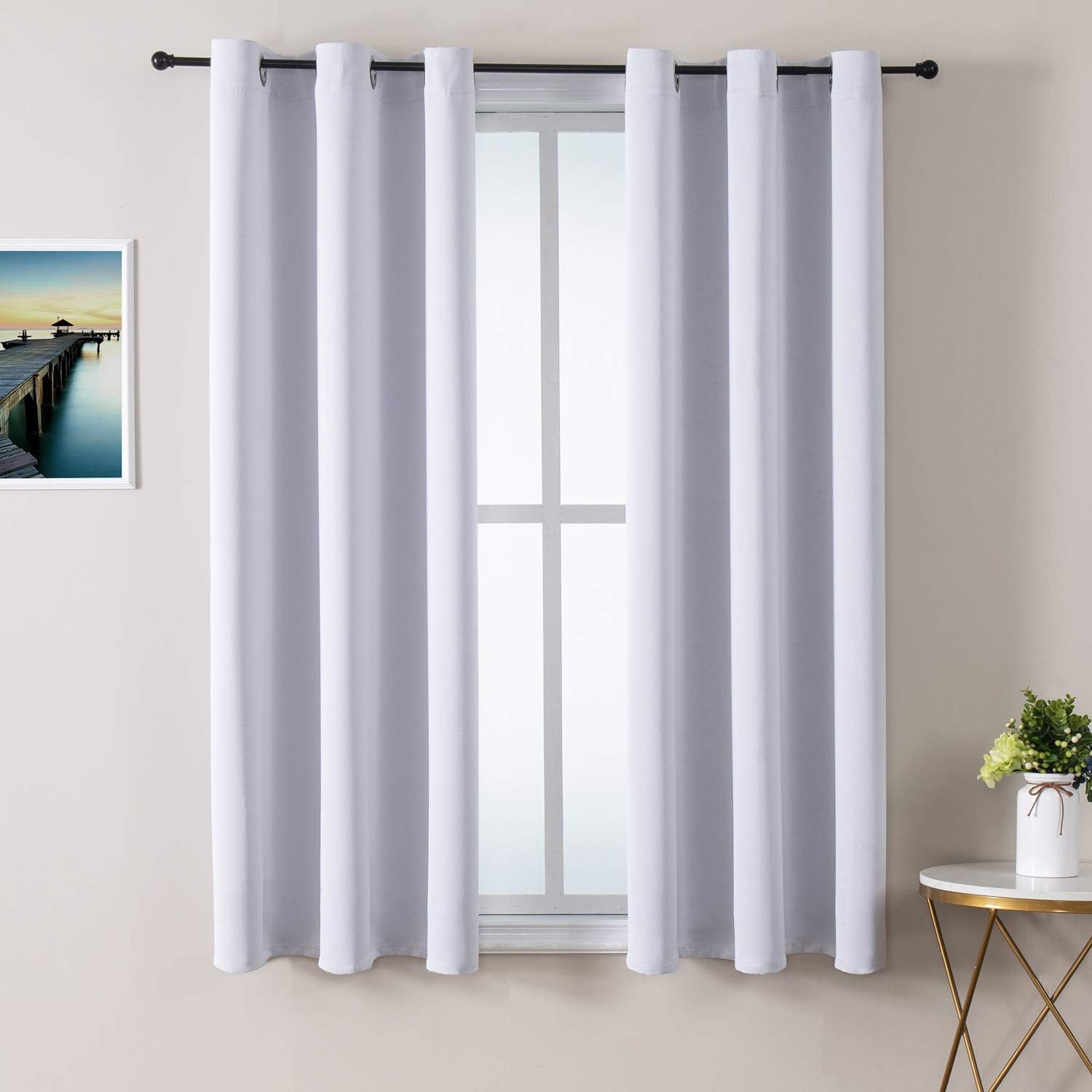 ChrisDowa Grommet Blackout Curtains for Bedroom and Living Room.