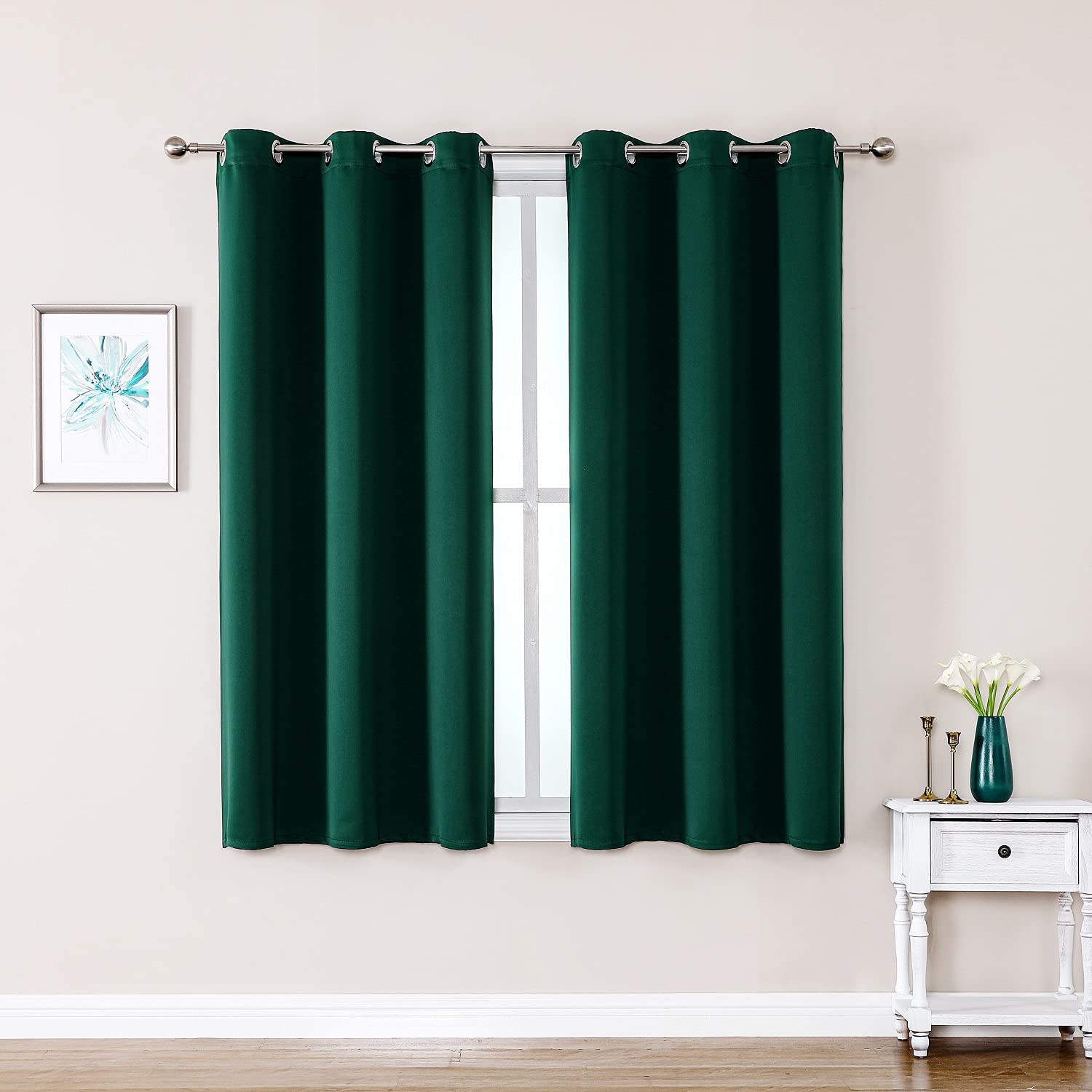 ChrisDowa Grommet Blackout Curtains for Bedroom and Living Room.