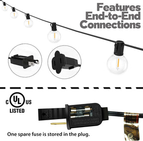 Lampat String Lights, LED 25Ft G40 Globe String Lights with Bulbs-UL Listd for Indoor/Outdoor Commercial Decor