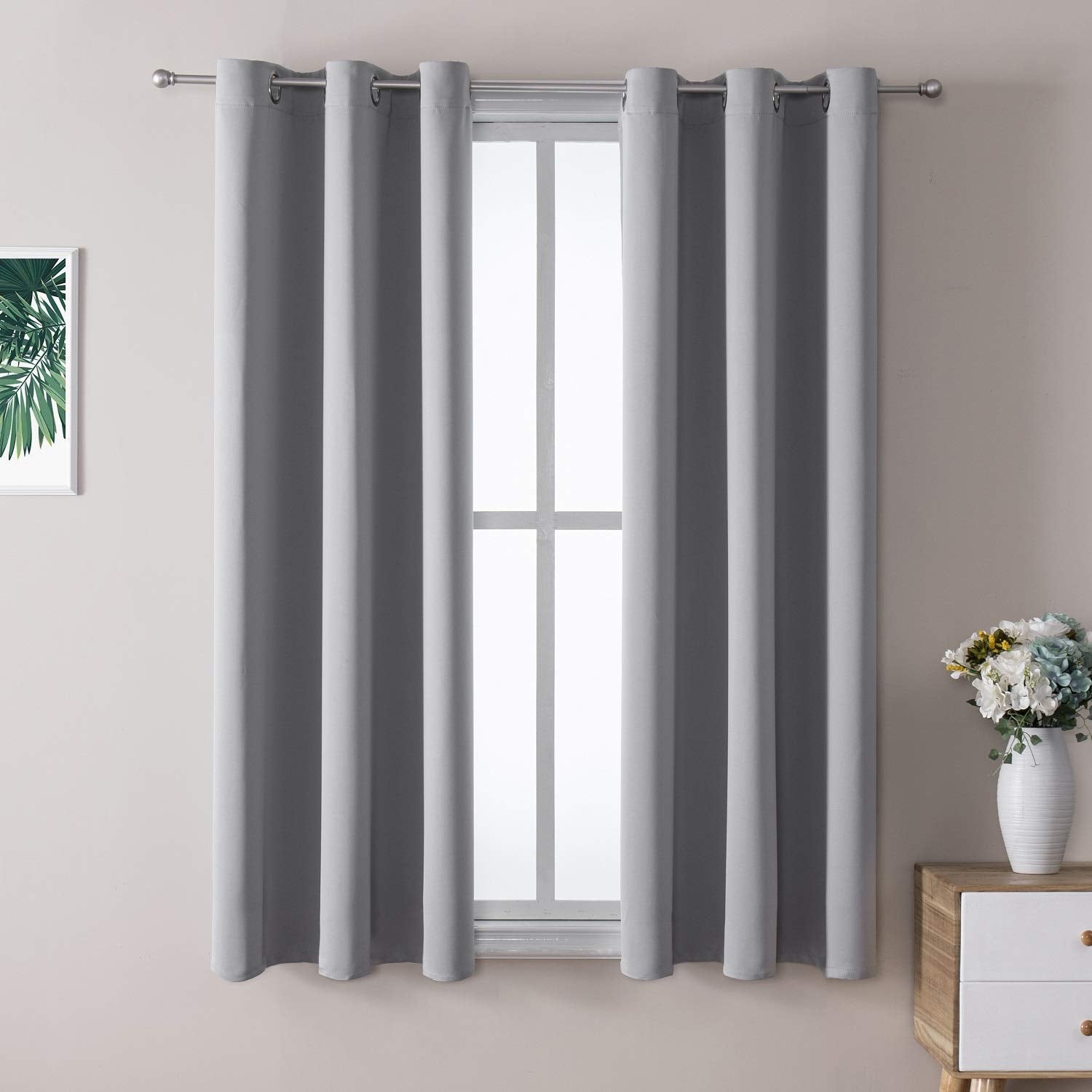 ChrisDowa Grommet Blackout Curtains for Bedroom and Living Room.