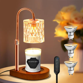 Candle Warmer Lamp with 3 Bulbs, Adjustable Height Dimmable Candle Warmer with 2H/4H/8H Timer.