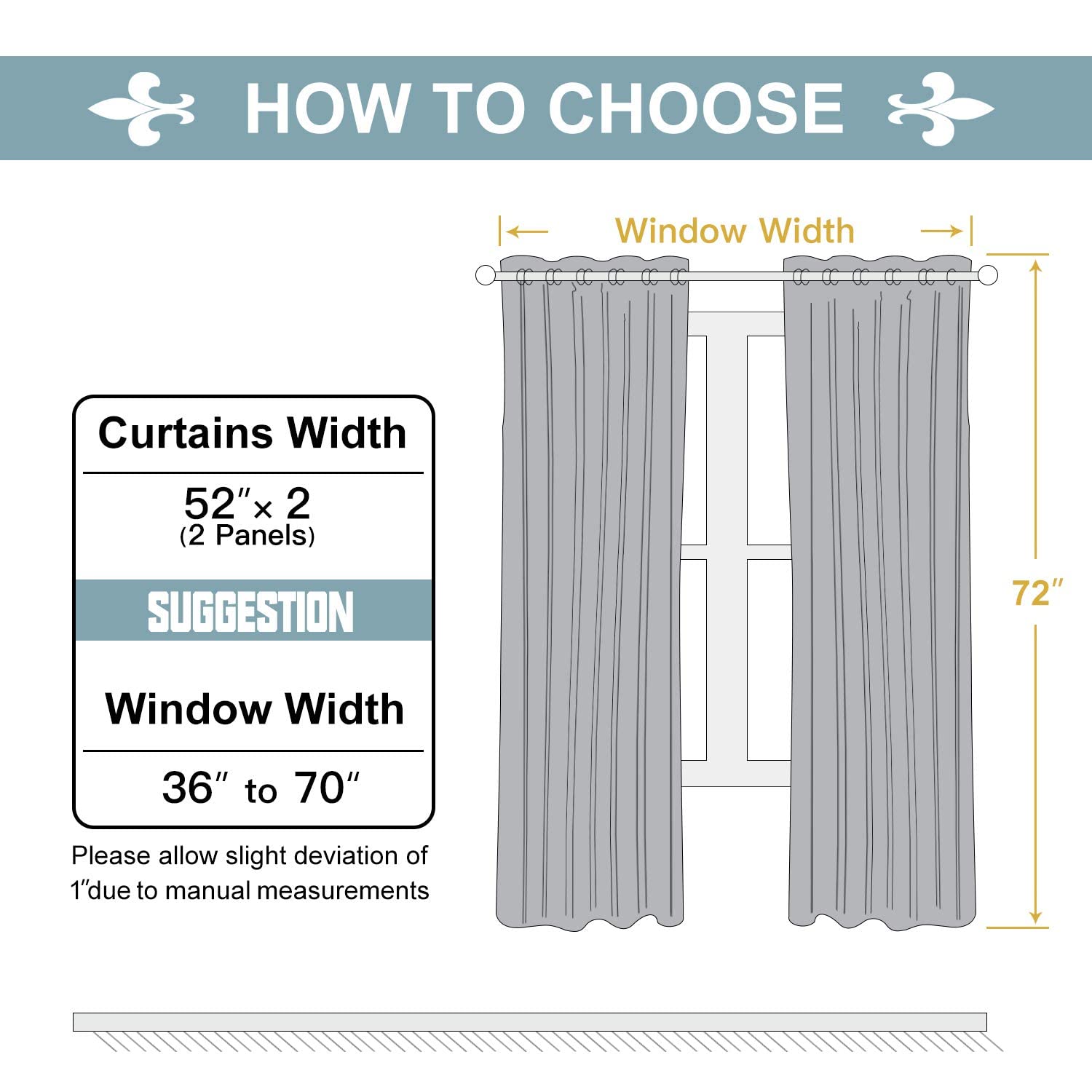 ChrisDowa Grommet Blackout Curtains for Bedroom and Living Room.