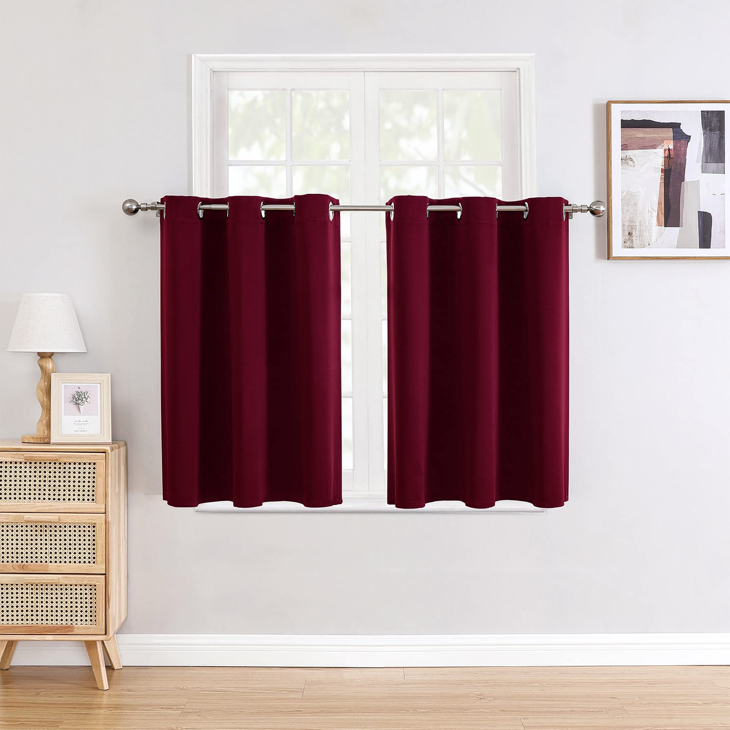 ChrisDowa Grommet Blackout Curtains for Bedroom and Living Room.