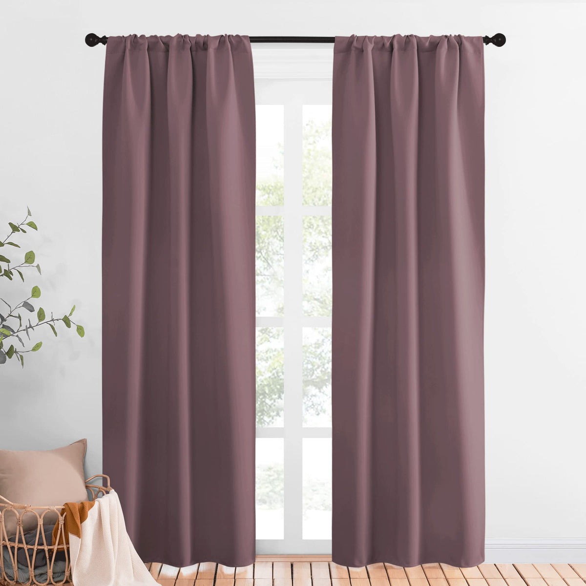 Darkening Curtains for Bedroom - Home Decoration Privacy Protection Thermal Insulated Solid Drapes/Draperies for Sliding Glass Door.