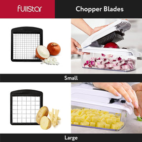 Fullstar Vegetable Chopper - Food Chopper - Onion Chopper - Vegetable Slicer & Spiralizer - Veggie Chopper with Container (4 in 1, White) 💥Flash Sale💥