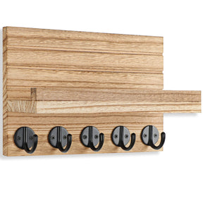 Lwenki Key Holder for Wall, Decorative Key and Mail Holder with Shelf Has Large Hooks.