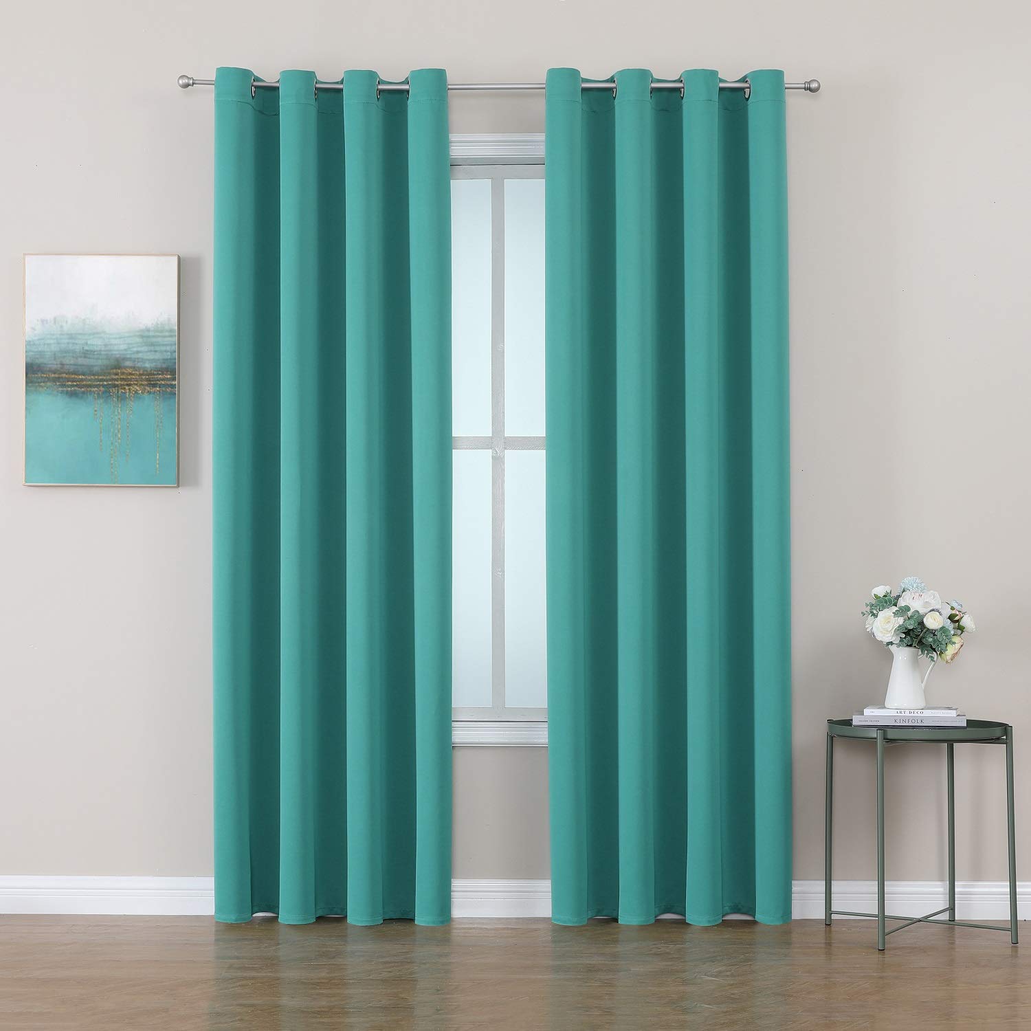 ChrisDowa Grommet Blackout Curtains for Bedroom and Living Room.