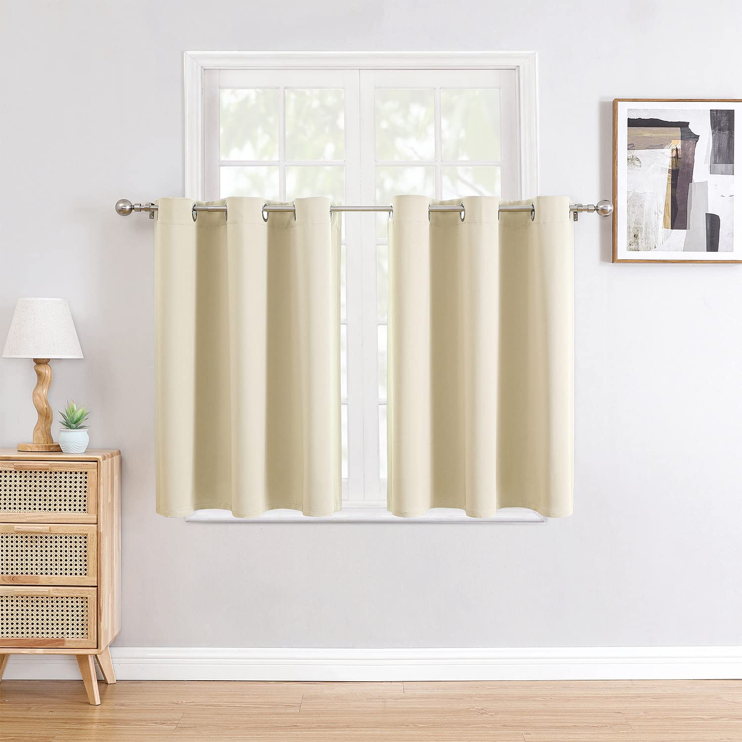 ChrisDowa Grommet Blackout Curtains for Bedroom and Living Room.