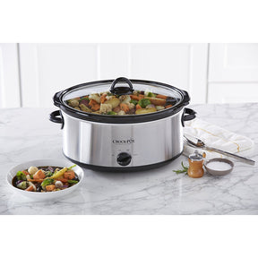 Quart Oval Manual Slow Cooker, Stainless Steel (SCV700-S-BR), Versatile Cookware for Large Families or Entertaining