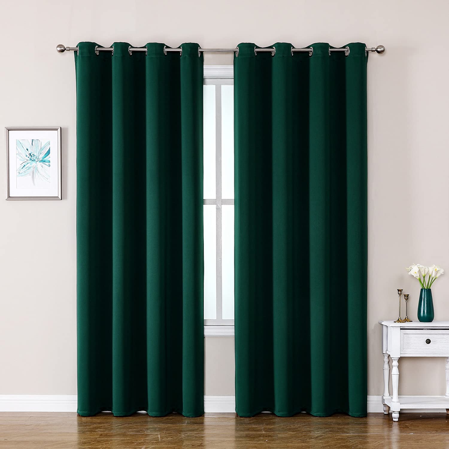 ChrisDowa Grommet Blackout Curtains for Bedroom and Living Room.