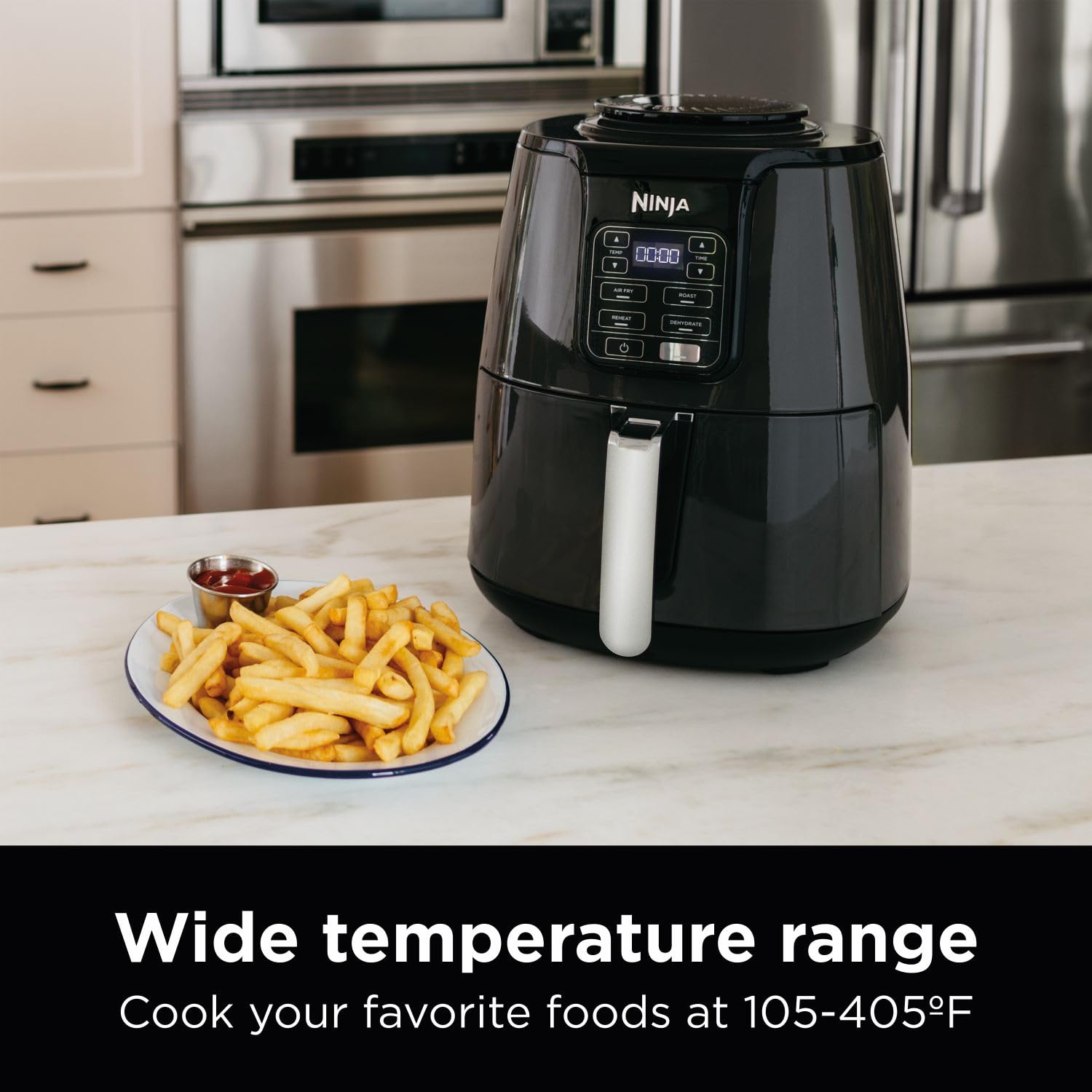 Ninja Air Fryer, Roast, Bake, Air Fry, Roast, Broil, Reheats, & Dehydrates, Less Oil, Easy Meals, Healthy Meals.