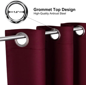 ChrisDowa Grommet Blackout Curtains for Bedroom and Living Room.