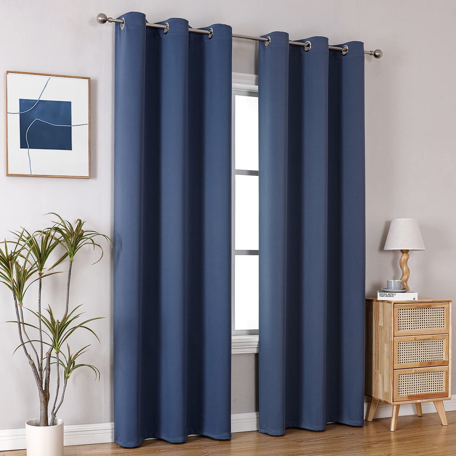 ChrisDowa Grommet Blackout Curtains for Bedroom and Living Room.