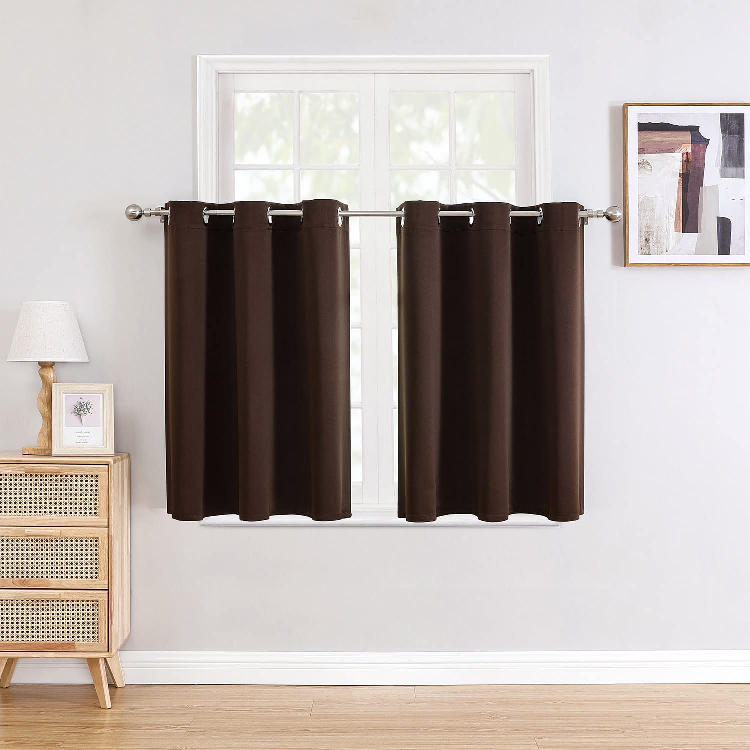 ChrisDowa Grommet Blackout Curtains for Bedroom and Living Room.