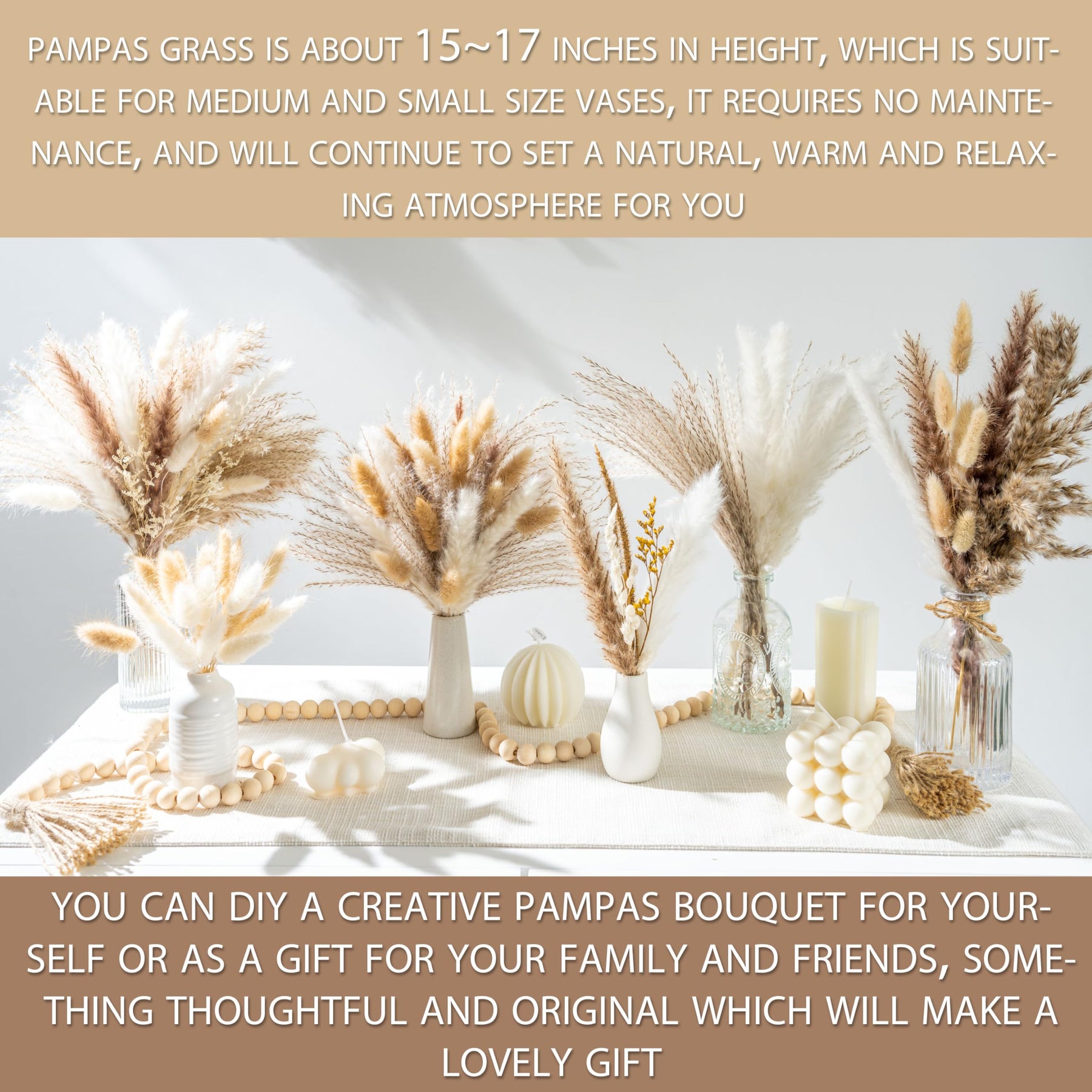 Natural Dried Pampas Grass Boho Home Decor Bouquet Phragmites Dried Flowers. 💥Flash Sale 💥