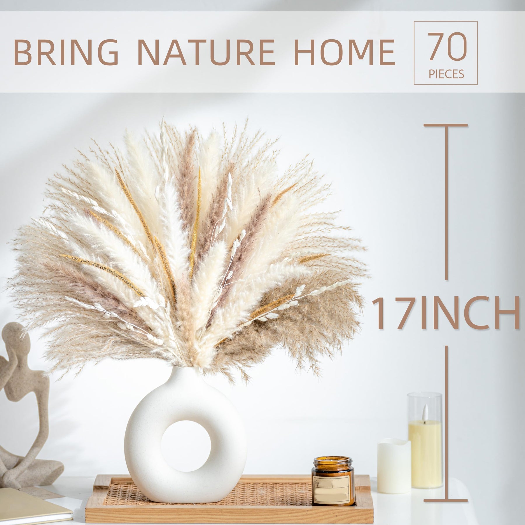 Natural Dried Pampas Grass Boho Home Decor Bouquet Phragmites Dried Flowers. 💥Flash Sale 💥