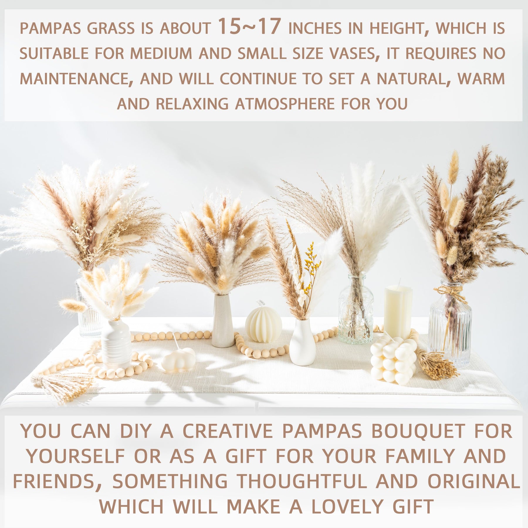 Natural Dried Pampas Grass Boho Home Decor Bouquet Phragmites Dried Flowers. 💥Flash Sale 💥