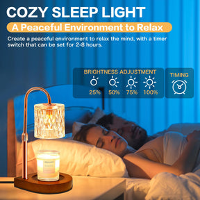 Candle Warmer Lamp with 3 Bulbs, Adjustable Height Dimmable Candle Warmer with 2H/4H/8H Timer.