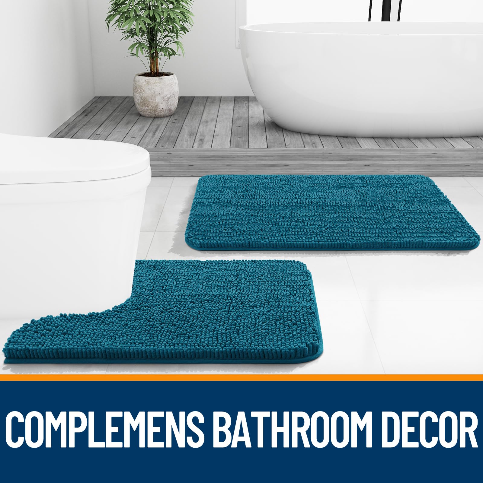 Bathroom Rugs, Extra Soft Absorbent Chenille Bath Rugs, Home Decor Accessories.