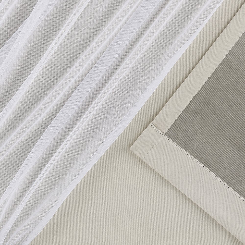 Exclusive Home Catarina Layered Solid Room Darkening Blackout and Sheer Grommet Top Curtain Panel