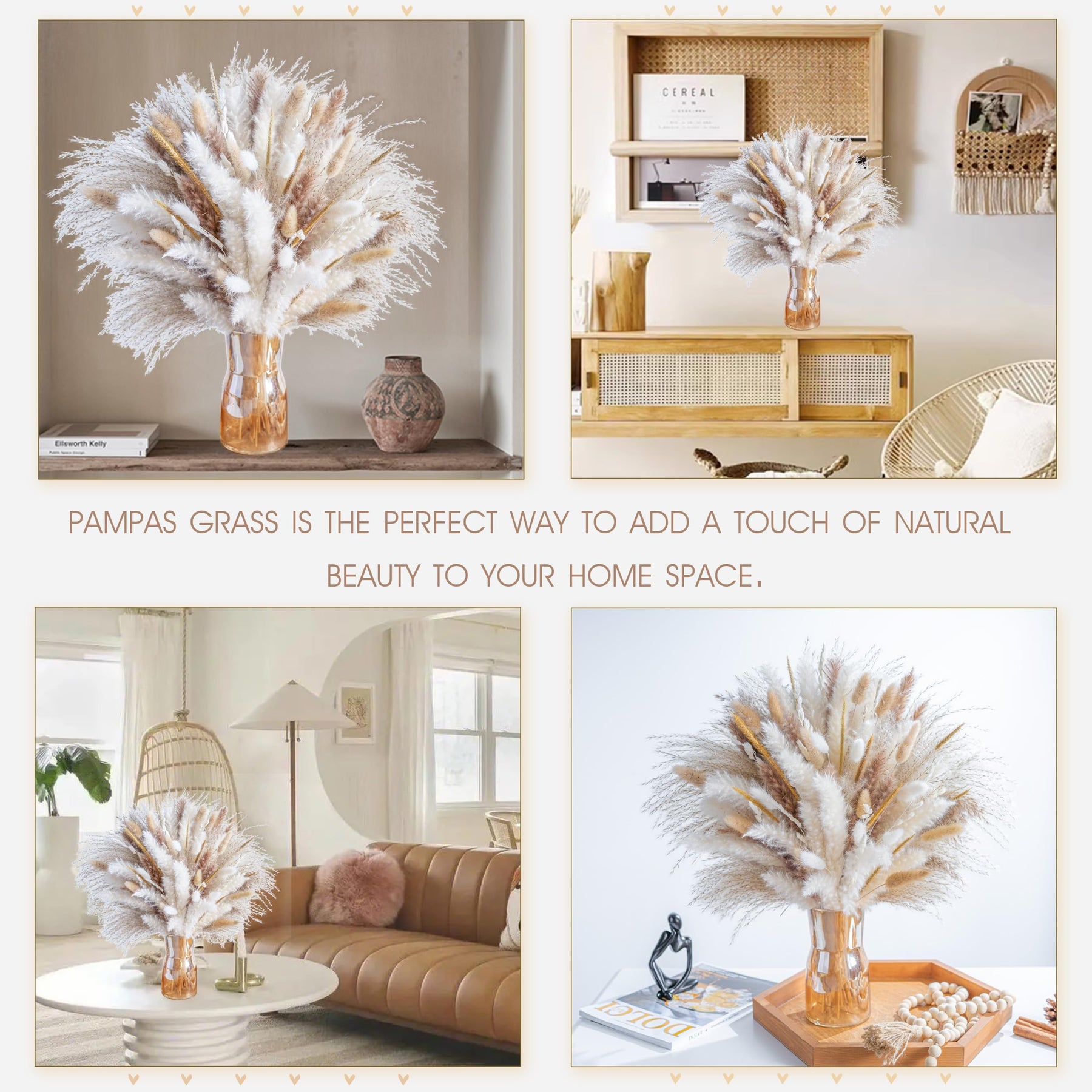 Natural Dried Pampas Grass Boho Home Decor Bouquet Phragmites Dried Flowers. 💥Flash Sale 💥