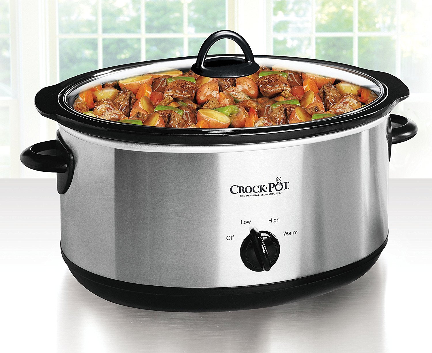 Quart Oval Manual Slow Cooker, Stainless Steel (SCV700-S-BR), Versatile Cookware for Large Families or Entertaining