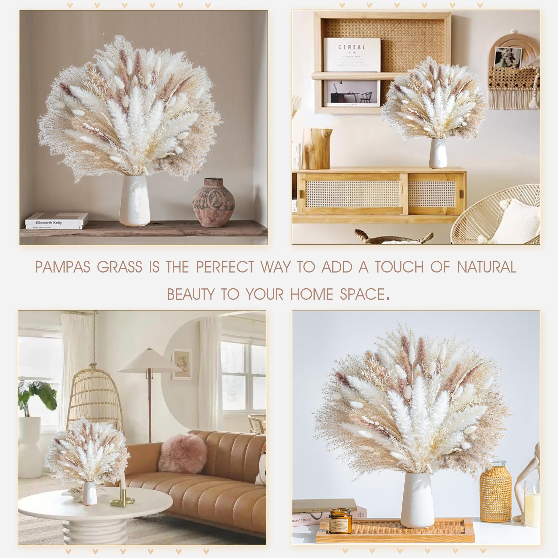 Natural Dried Pampas Grass Boho Home Decor Bouquet Phragmites Dried Flowers. 💥Flash Sale 💥