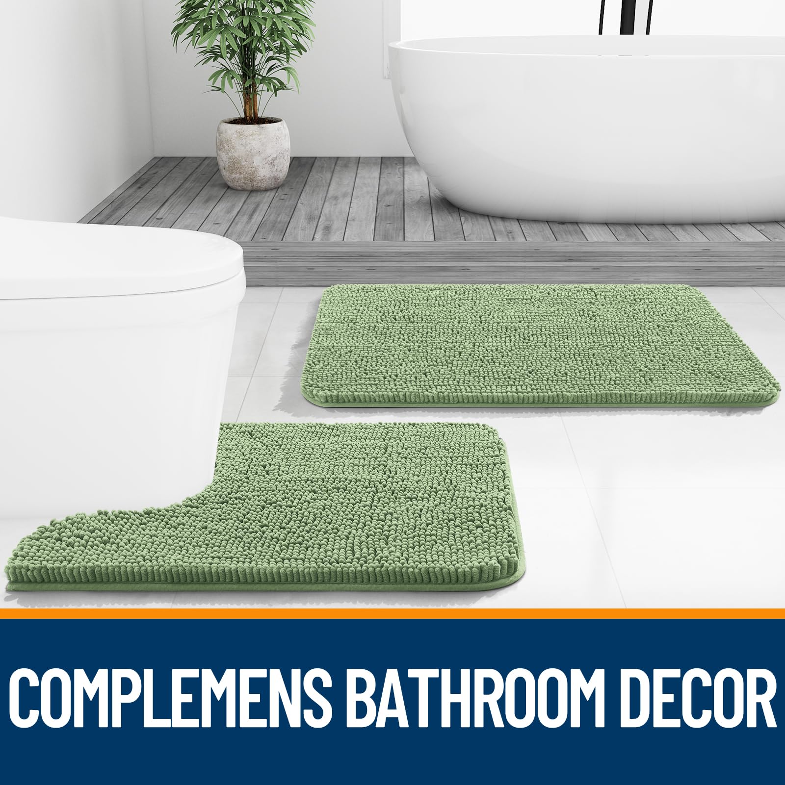 Bathroom Rugs, Extra Soft Absorbent Chenille Bath Rugs, Home Decor Accessories.