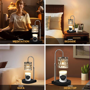 Candle Warmer Lamp with 3 Bulbs, Adjustable Height Dimmable Candle Warmer with 2H/4H/8H Timer.