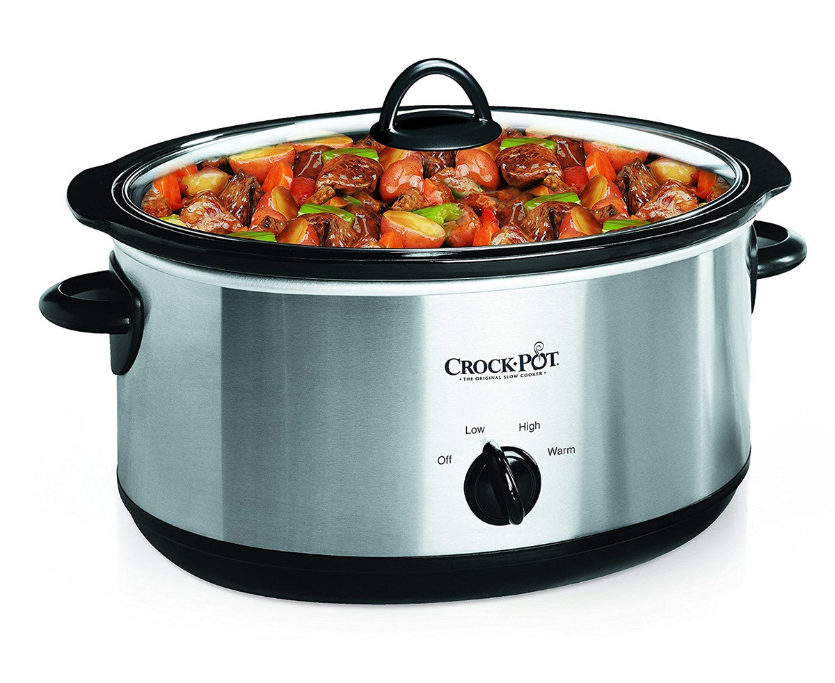 Quart Oval Manual Slow Cooker, Stainless Steel (SCV700-S-BR), Versatile Cookware for Large Families or Entertaining