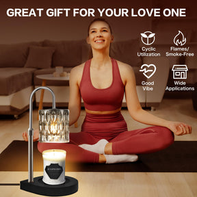 Candle Warmer Lamp with 3 Bulbs, Adjustable Height Dimmable Candle Warmer with 2H/4H/8H Timer.