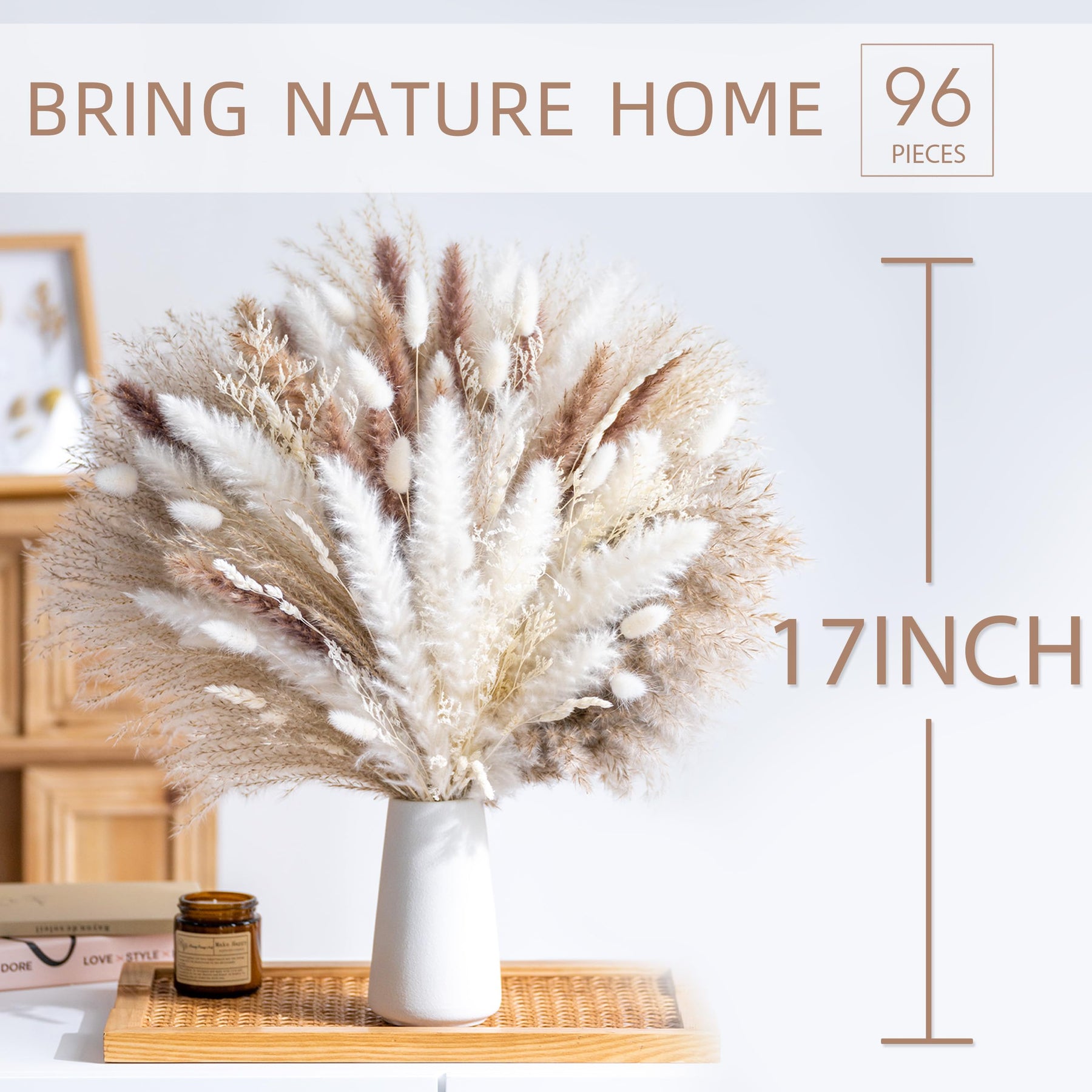 Natural Dried Pampas Grass Boho Home Decor Bouquet Phragmites Dried Flowers. 💥Flash Sale 💥