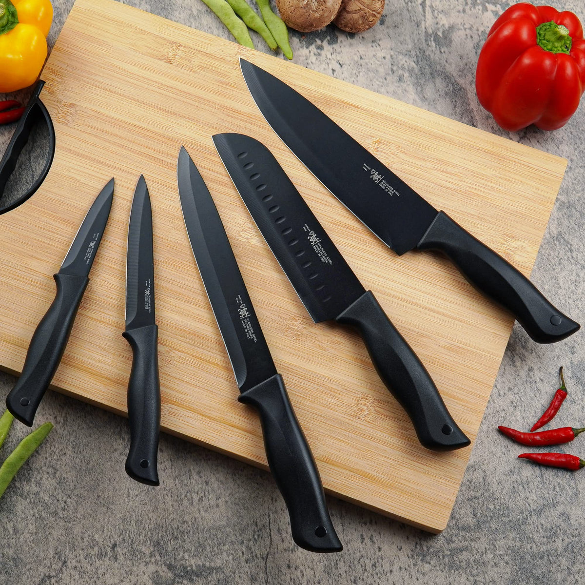 Knife Sets for Kitchen with Block, 15 Pcs Kitchen Knife Set with Block Self Sharpening, Dishwasher Safe, Anti-slip Handle.